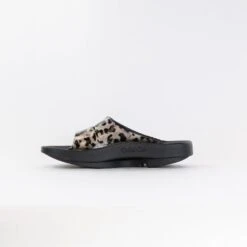 OOFOS Ooahh Limited Slide (Women's) - Leopard -Chiappetta Shoes MG 0052