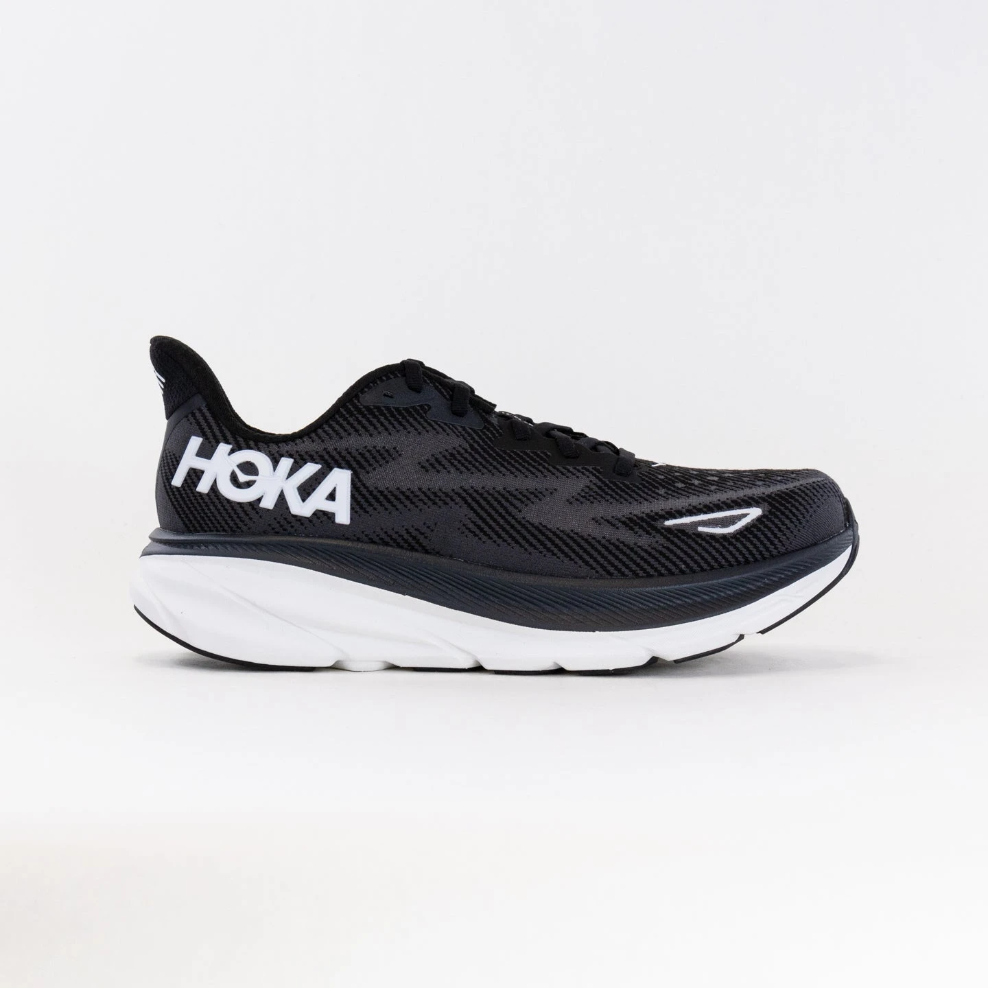 Hoka One One Hoka Clifton 9 Wide (Men's) - Black/White 3 Hoka One One Hoka Clifton 9 Wide (Men's) - Black/White